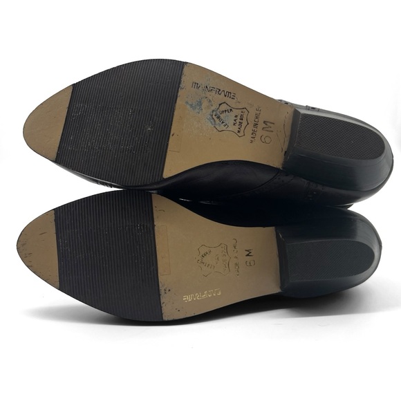 SOLD Brown Leather Lace-Up Fold Over Peter Pan Ankle Boots 90s Vintage Mainframe - Picture 8 of 8